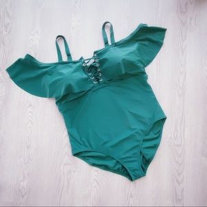 Raisins Curve Off the Shoulder One Piece Swimsuit